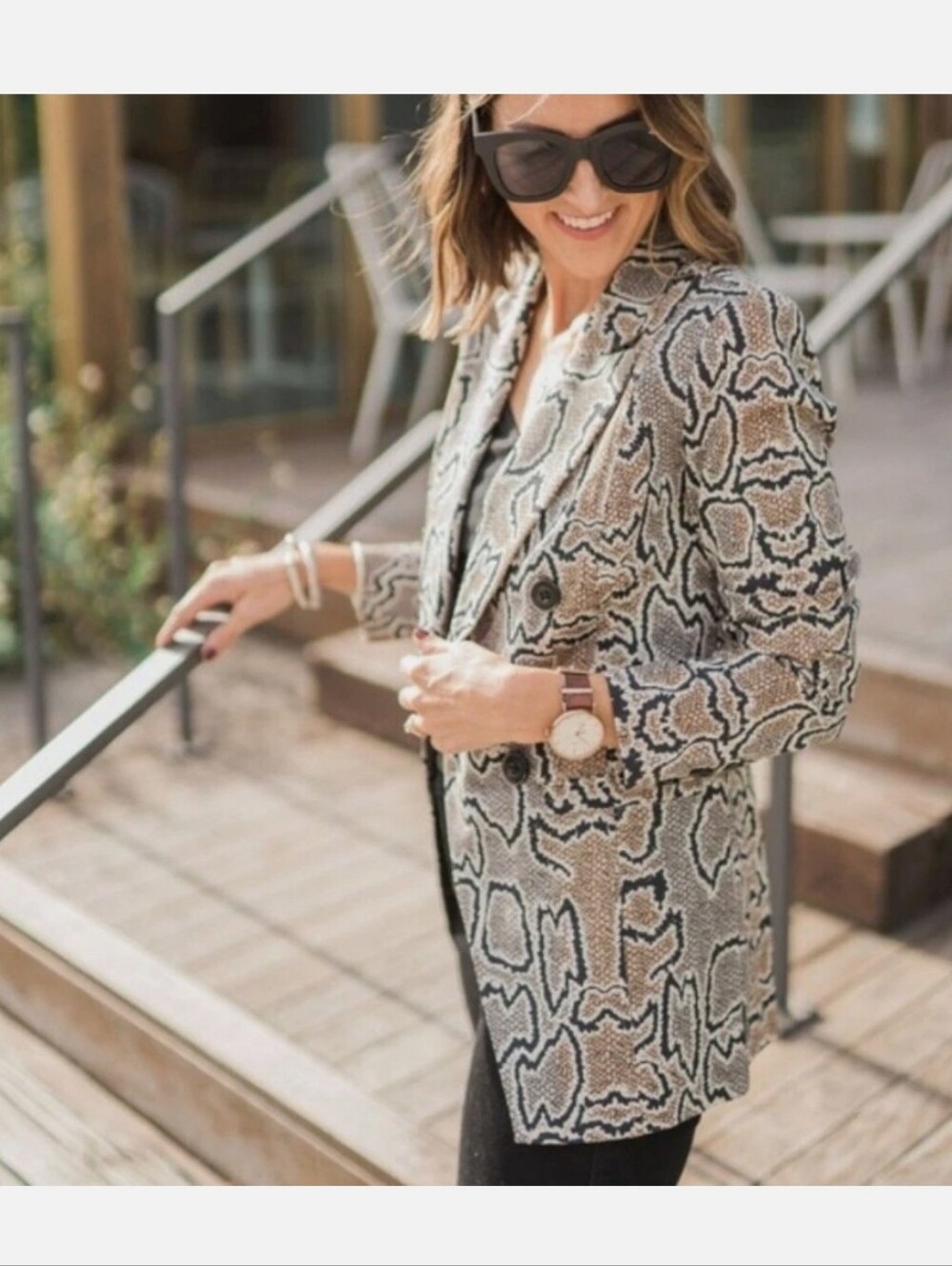 ✨️CAbi #3733 Phython Double Breasted Blazer sz 14
